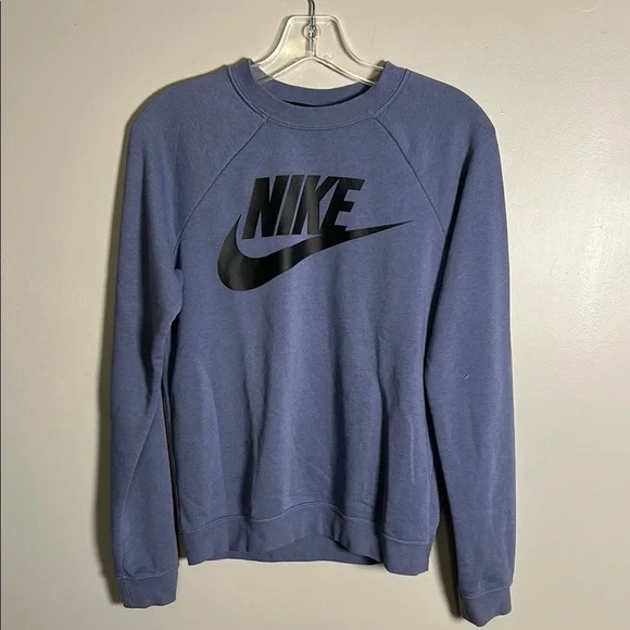 Nike Women’s Club Fleece Crewneck Sweatshirt Blue Cotton Blend Size XS. - Picture 1 of 11